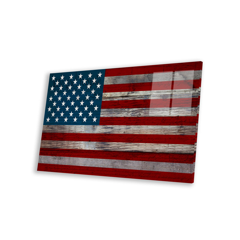 Drapeau des États-Unis (fond de la Constitution des États-Unis), reproduction sur verre acrylique