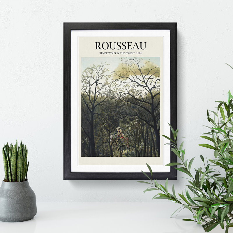 Rendezvous in the Forest by Henri Rousseau - Picture Frame Graphic Art, 48cm H x 36cm W x 2cm D