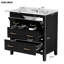 Ensemble de meuble-lavabo simple 30 po avec 3 tiroirs, meuble-lavabo autoportant avec cadre en bois massif 30 po, noir-1470040013