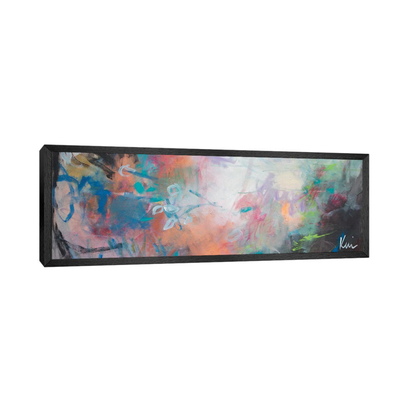 Embraced by Nature 1 Piece Panoramic Painting on Canvas, 30.48cm H x 91.44cm W x 3.81cm D, Black Framed