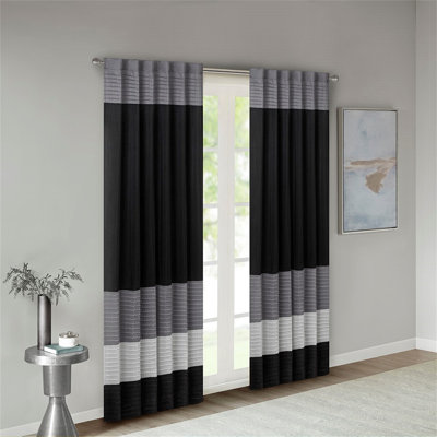 Polyoni Pintuck Textured Curtain Panel Single Piece For Elegance And Light Control In Any Room