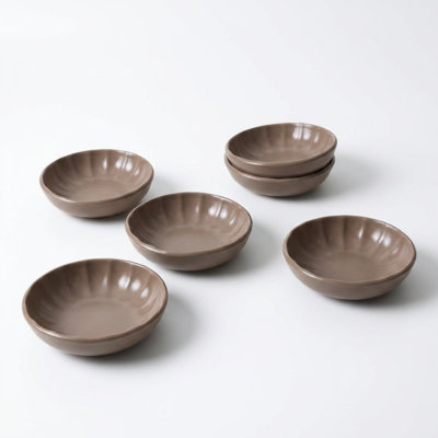 Fluted Ceramic Appetizer Bowls, Set of 6