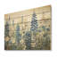 Élégant bleu et beige Bonnets Meadow I - Blue Bonnets, art mural sur bois de pin naturel-101401703