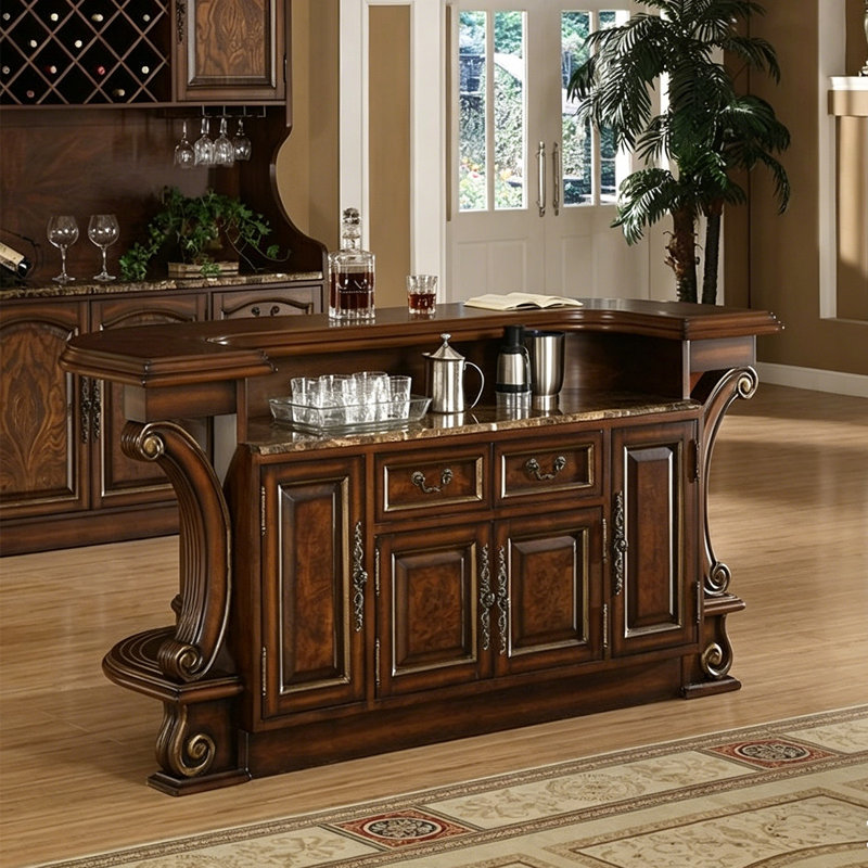 66.93"American-style solid wood bar counter