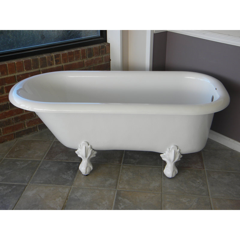 Regent 60" x 30" Clawfoot Soaking Bathtub, White