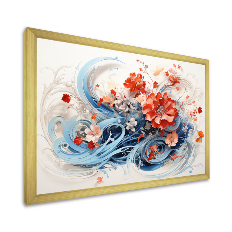 «China Art Calligraphy Essence I» sur toile, H 24 po x l 32 po x P 1 po, Cadre doré à une seule photo