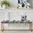 Floral Upholstered Gold Bench-130008477
