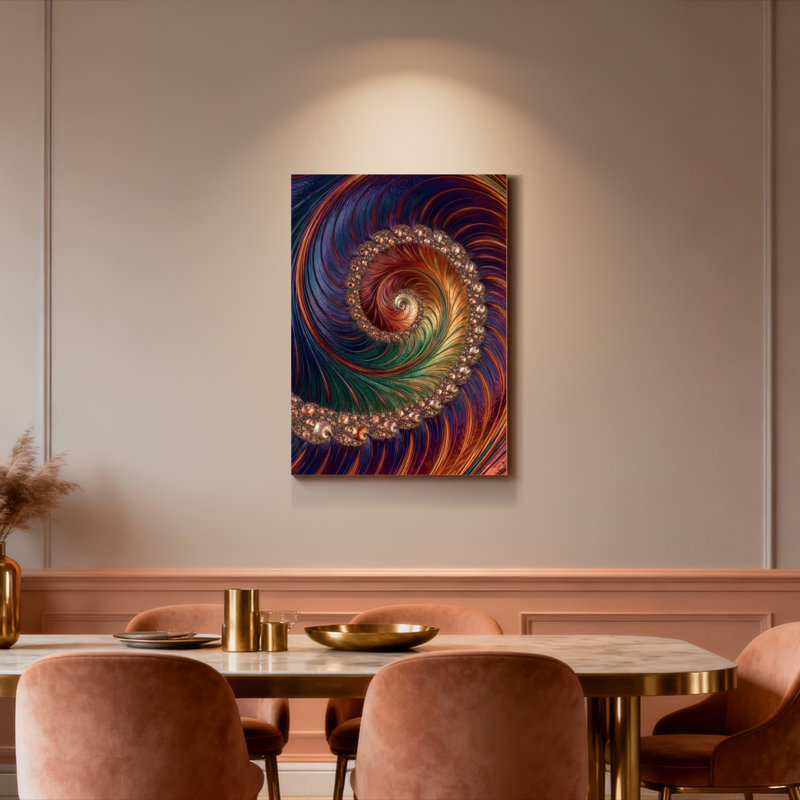 «Spiral Fractal», art abstrait sur toile tendue sur toile, ensemble de 1, H 30 po x l 20 po