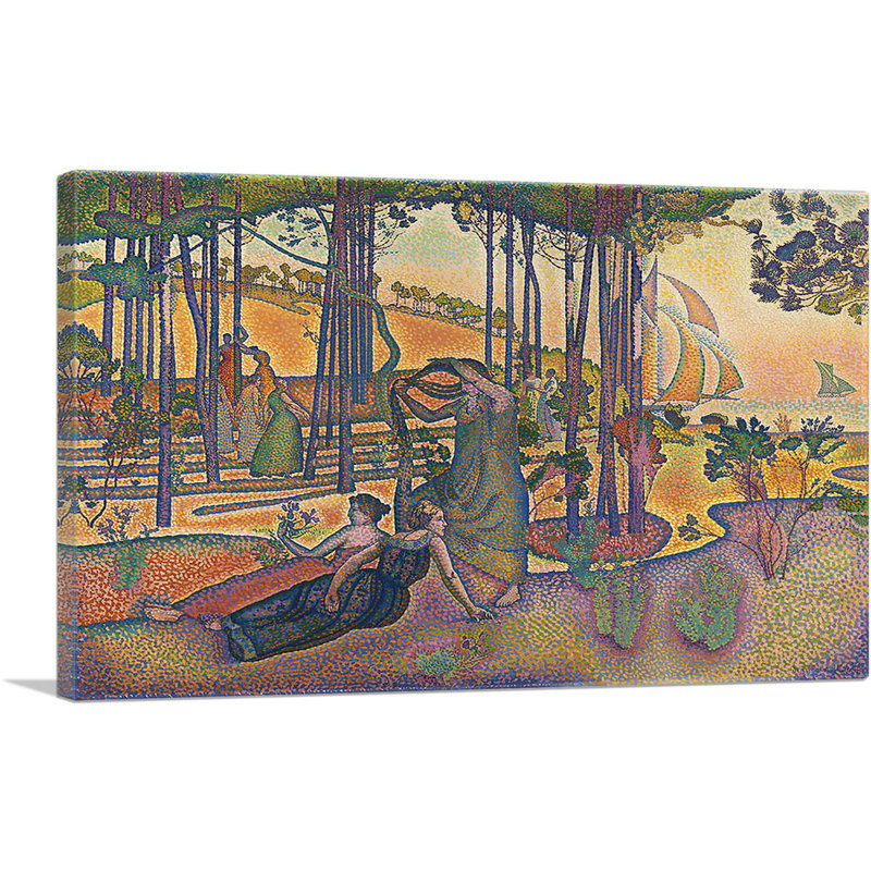 «The Evening Air» par Henri-Edmond Cross - reproduction d'art sur toile tendue, H 18 po x l 26 po x P 1,5 po