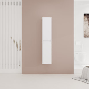 12" Bathroom Side Cabinet, 2-Soft Close Doors, Float Mounting Design