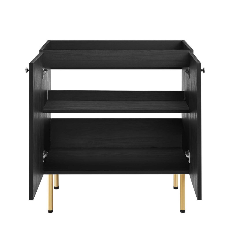 Base de meuble-lavabo simple 29,5 po Modway, Noir, noir, noir, noir
