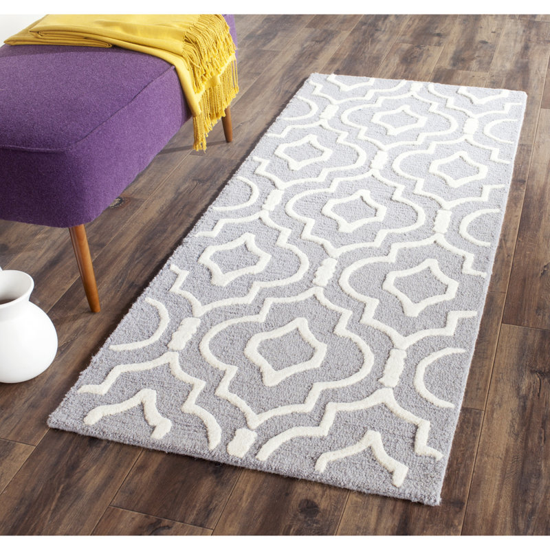 Cannen Hand Tufted Wool Geometric Rug, Runner 2'6" x 6'