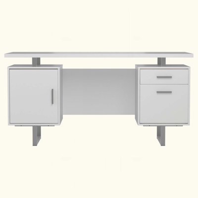 High Gloss 2-Drawer Computer Desk