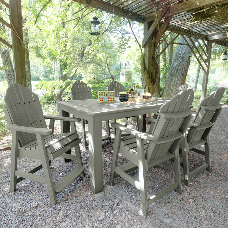 Macias 6 - Person Patio Dining Set with Rectangular Table, Eucalyptus, 46.5'' H x 42'' W x 72'' L