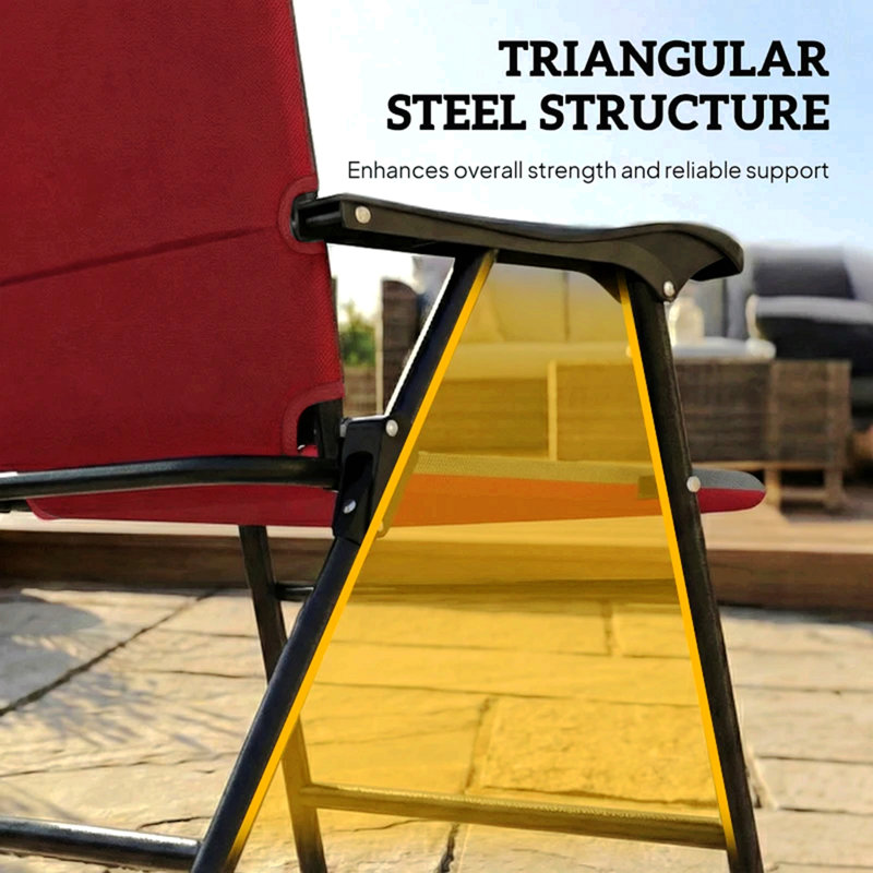 Ensemble de 2 chaises de patio, ensemble de chaises d'extérieur à haut dossier, chaises de jardin, chaises de camping pliantes