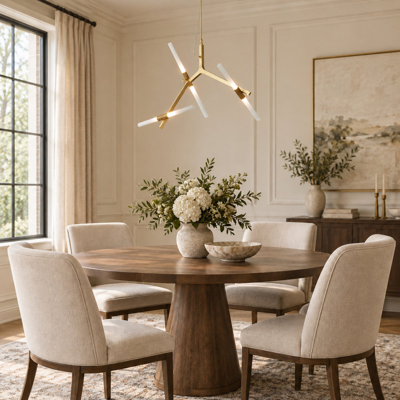 Lustre moderne 6 lumières linéaire Modern, Or