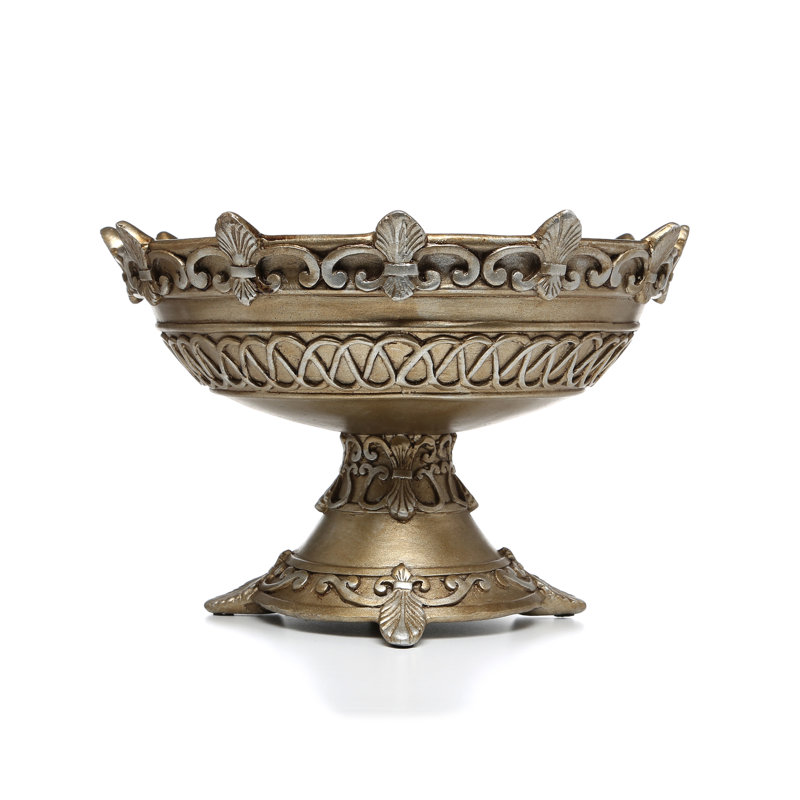 Medieval Faux Gold and Silver Centerpiece Bowl