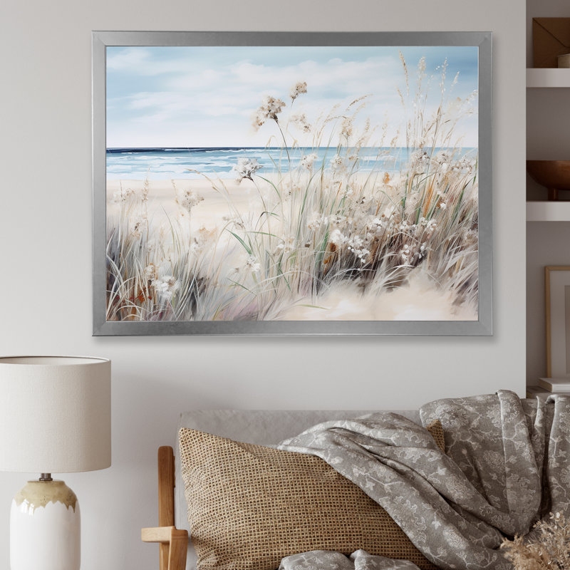 Plant Plant Beauty On The Beach - Plants, impressions sur toile, H 24 po x l 32 po x P 1 po, Cadre doré simple