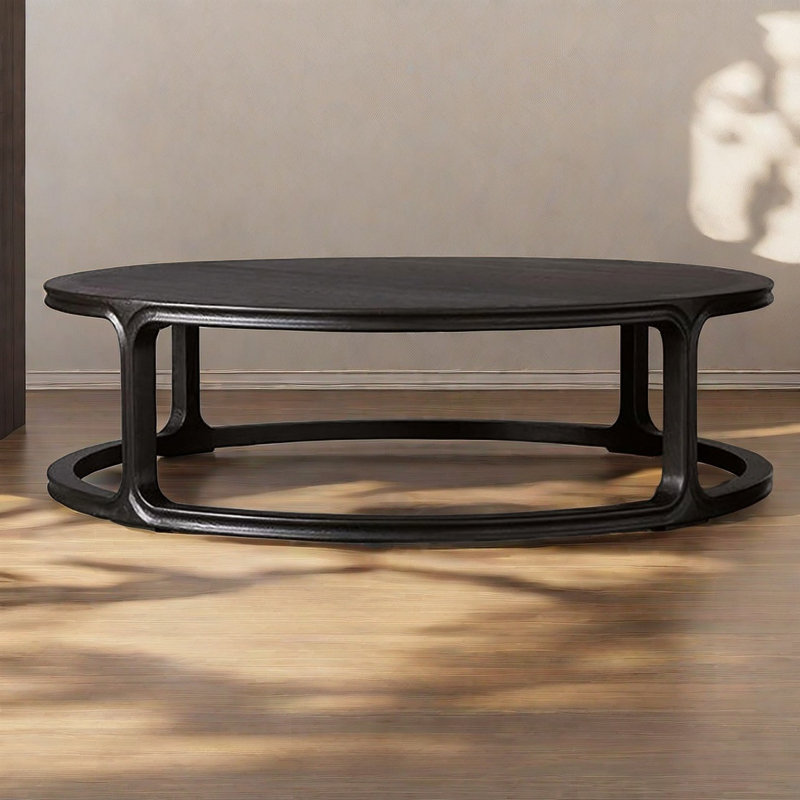 Table basse ronde, Noir, noir, noir, noir, H 15,7 po x L 53,9 po x l 53,9 po