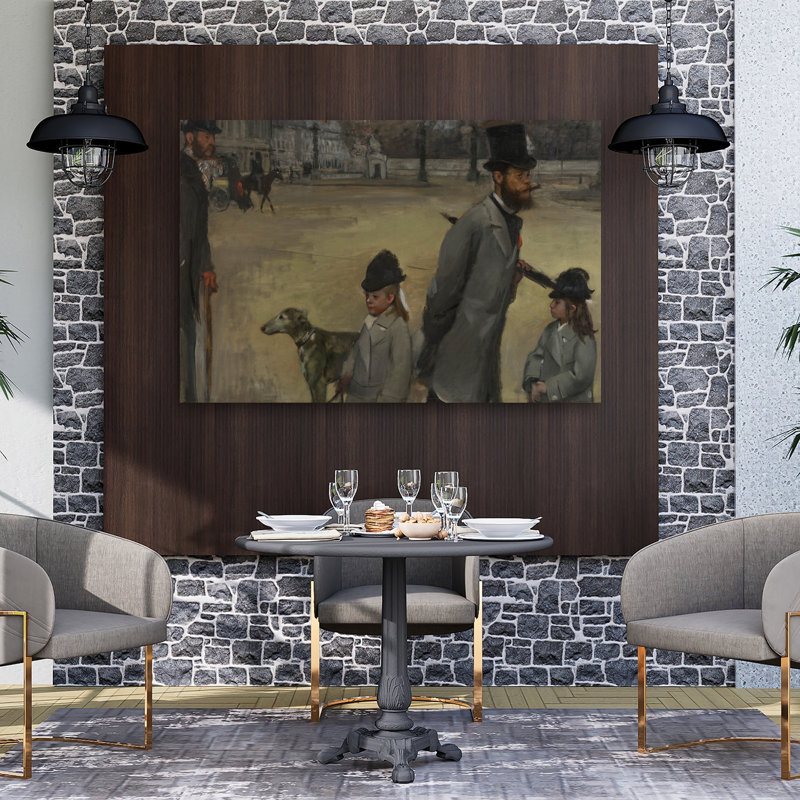Place De La Concorde, 1875 Abstract Contemporary Dog City Wall Art Print by Edgar Degas - 1 Piece Wrapped Canvas Wall Art
