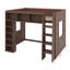 Lit mezzanine en bois avec tablettes de rangement-763299096