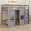 Solid Wood Twin Size Loft Bed With Built-In Storage Wardrobe And 2 Windows-159241220