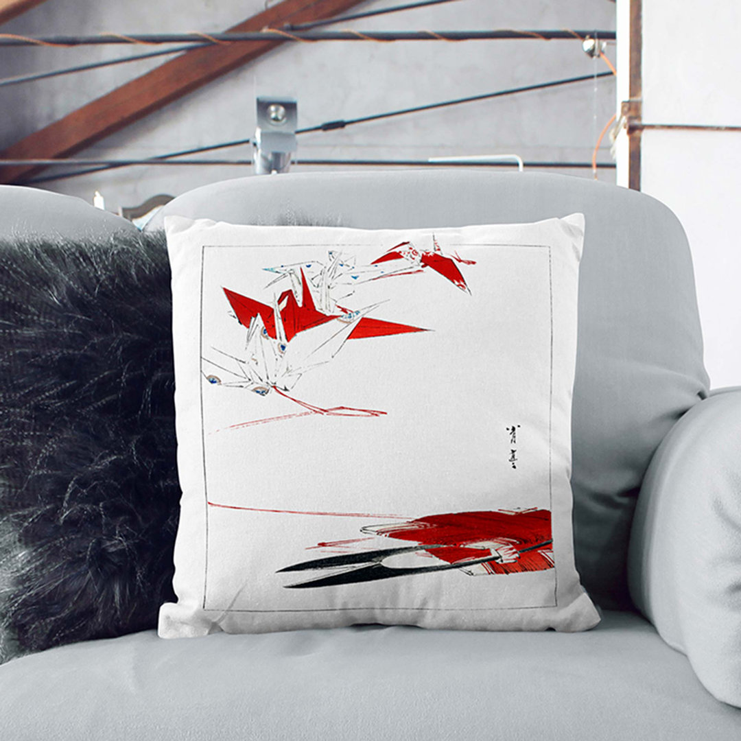 Bird Origami by Watanabe Seitei Scatter Cushion with Filling