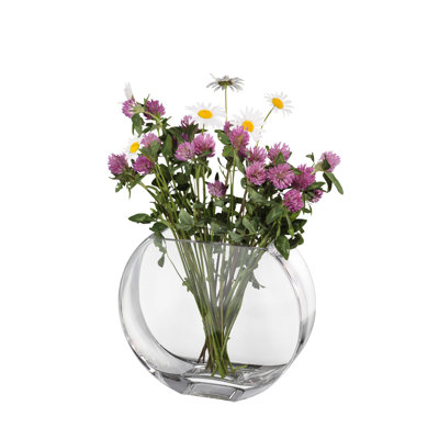 Glass - Vase - Round - Classic Clear - 7.25" Long - Heavy Durable  - Made in Europe - by Barski