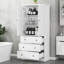 Armoire de rangement autoportante avec portes et 3 grands tiroirs