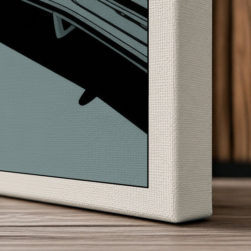 Classic Car Front Minimalist - Wrapped Canvas, 24x16 - 61.0 x 40.6 cm, Cream Border