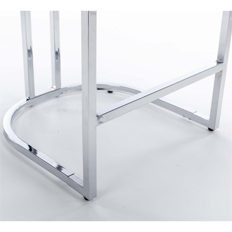 Jermon Upholstered Counter Stool with Metal Frame, Gray