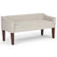 Banc contemporain rembourré l 50 po Parris avec coussin touffeté et pieds en bois massif-1429694704