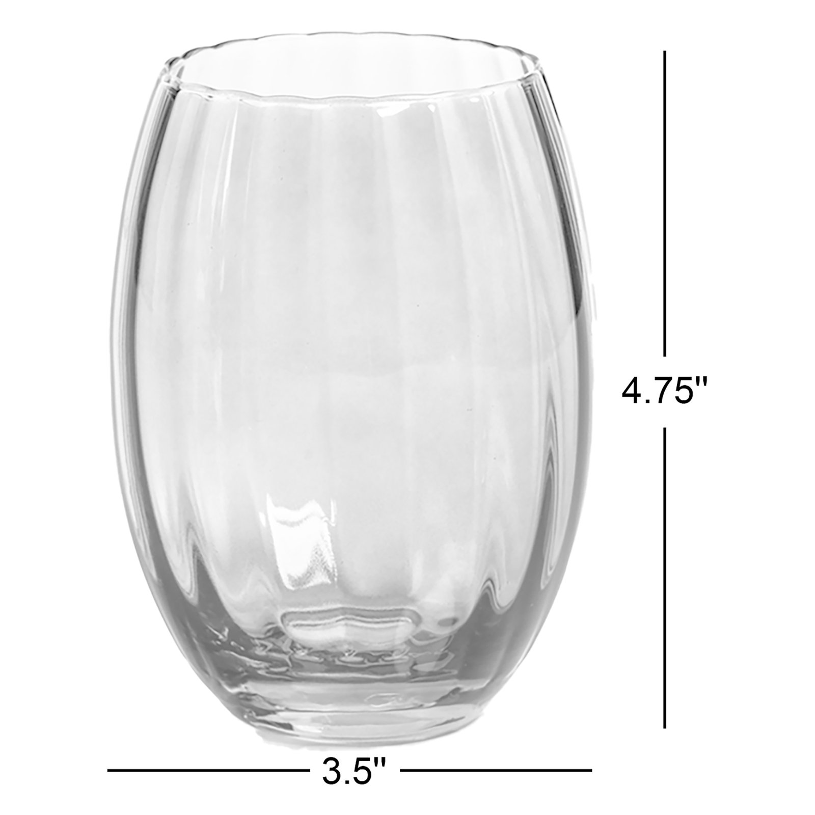 Boulder Ribbed Drinking Glass, Blue Azure