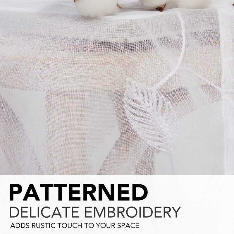 Rod Pocket Sheer Window Valance, White