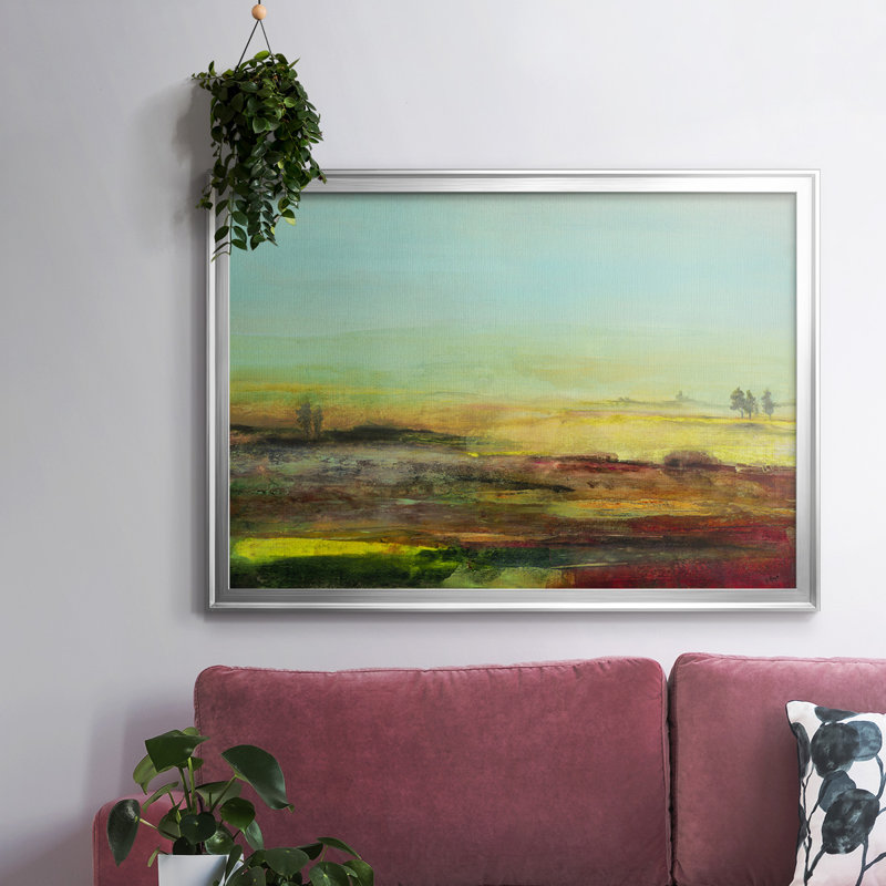 «Ethereal Landscape I», toile tendue avec châssis en I, Argent, H 26 po x l 38 po x P 1,5 po