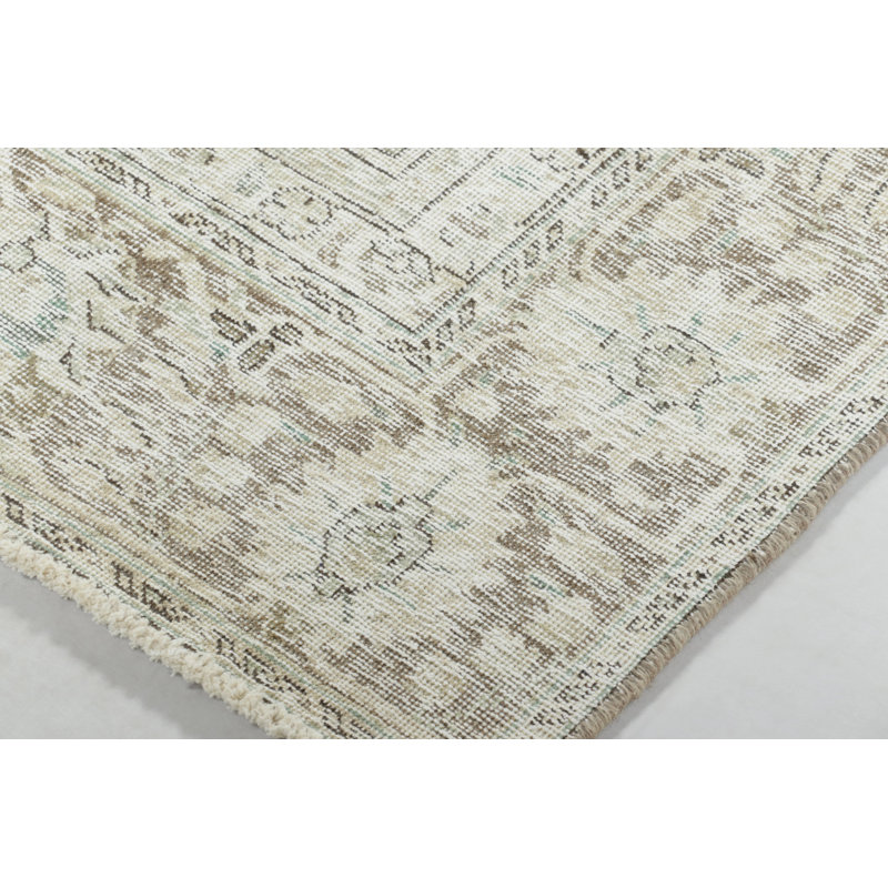 Distressed One-of-a-Kind 9'2X10'1 Hand Knotted Area Rug