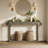 47''W Modern Fluted Double-Layer Console Table with Storage Shelf, Wood Sofa Table for Living Room, Bedroom,Hallway-980848166-983089539