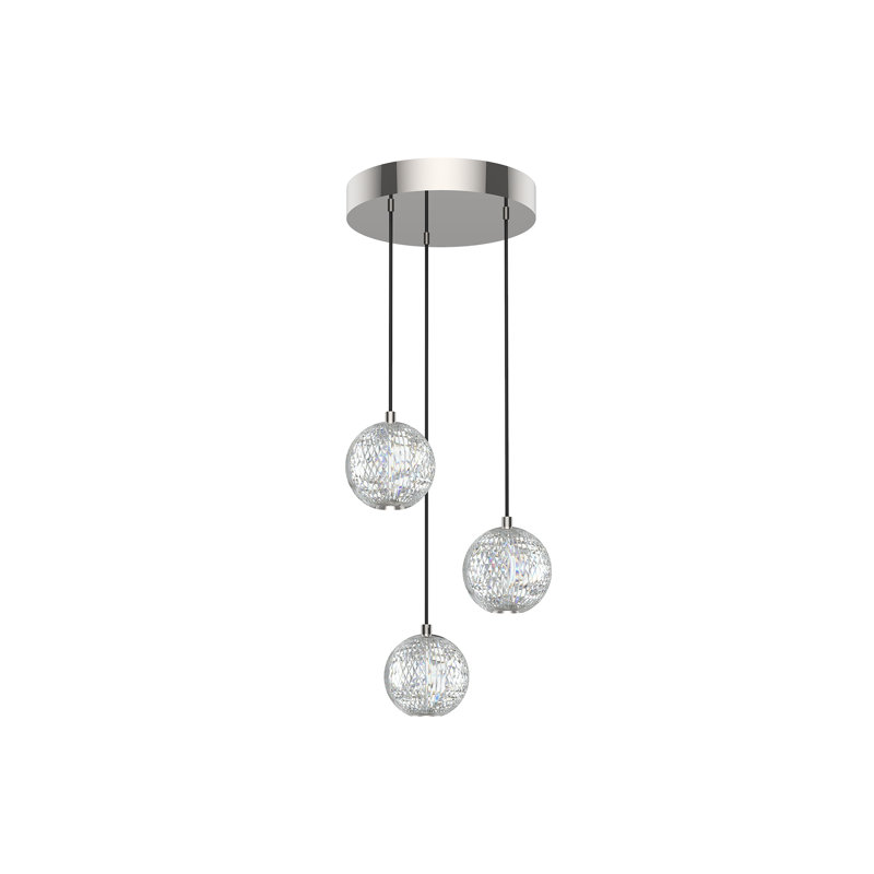 Marni 3 - Light LED Pendant, Polished Nickel