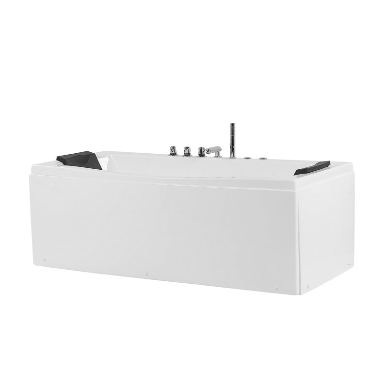 Bithlo 1730mm x 810mm Corner Whirlpool Acrylic Bathtub with Faucet