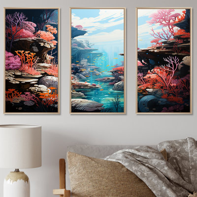 «Coral World Expression - Coastal Coral Under Water», ensemble de reproduction d'art mural