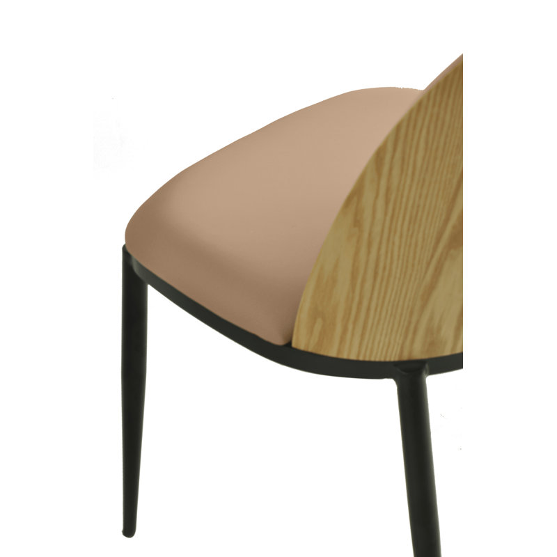 Chaise d'appoint Kelce, Velours naturel / brun