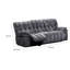 Canapé inclinable manuel Heya, polyester capitonné gris foncé, 92 pouces-130982474