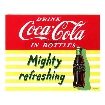 Coca Cola Mighty Refreshing Stretched Canvas Print