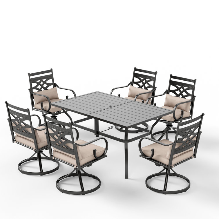 Alyah Rectangular 6 - Person 60'' Long Dining Set with Cushions