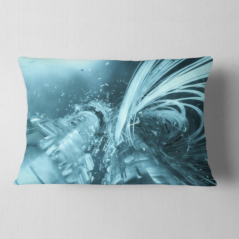 Coussin Fractal 3D Light Blue Collision
