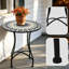 1 pièce, petite table d'appoint ronde florale, table à thé en fer avec balcon, table de coin décorative créative pour le salon intérieur
