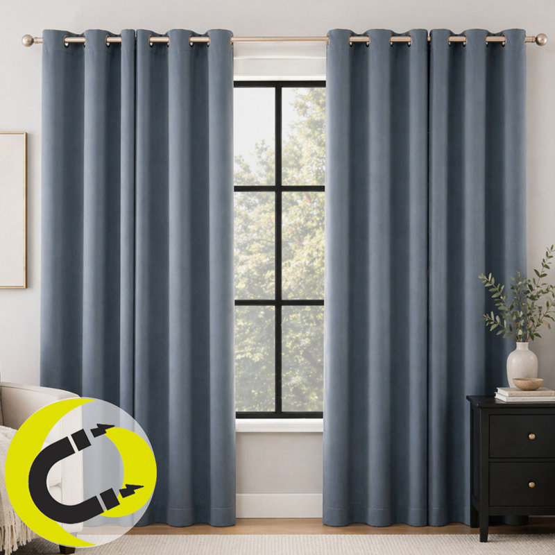 Rideau 100% occultant avec œillets Sheridan, L 40 po x L 84 po, Bleu denim
