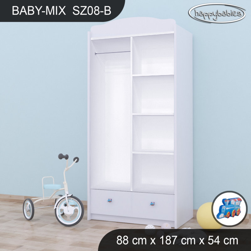 Baby 4 Door Wardrobe, White