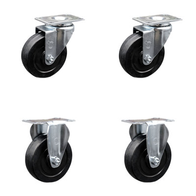 4 Piece Soft Rubber Caster Set