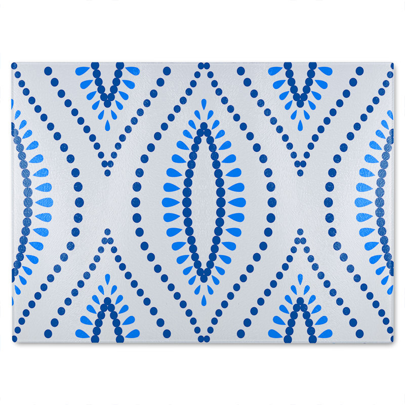 Boho Intricate Ogee Glass Chopping Board, 40cm L x 28cm W
